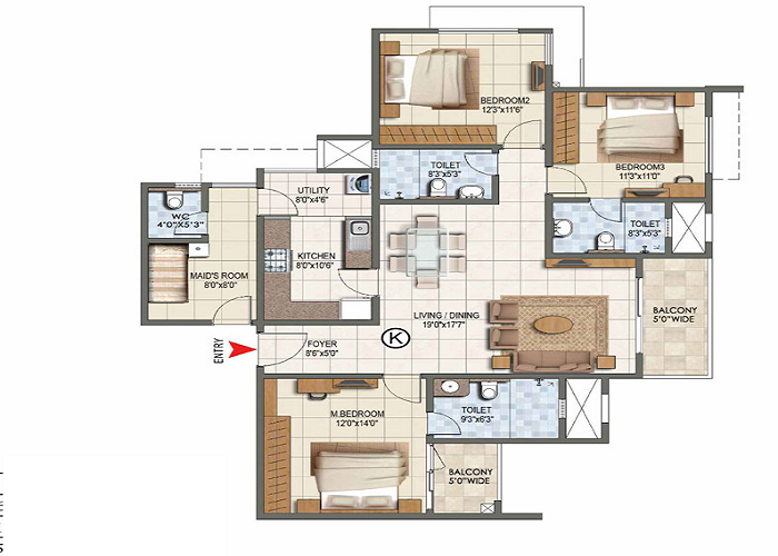 Featured Image of Sattva Aangane 4 BHK Floor Plan