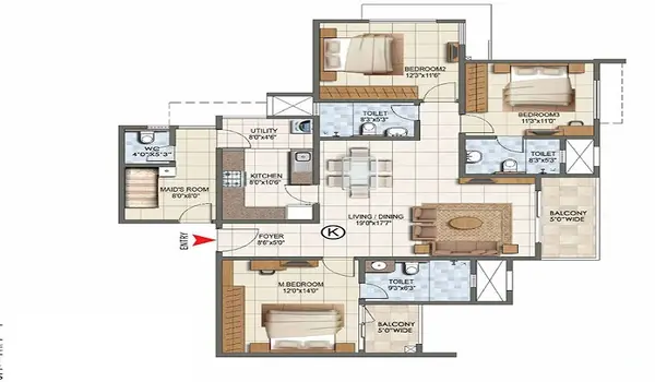 Featured Image of Sattva Aangane 4 BHK Apartment Floor Plan: A Detailed Review